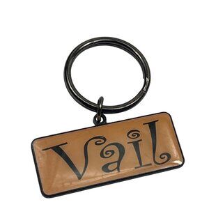 Vail Souvenir Keychain With Orange Enamel & Metal Design B159